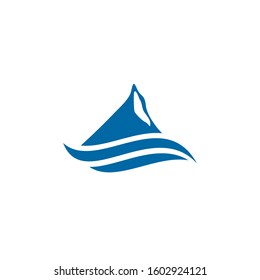 Mountain icon logo design vector illustration template
