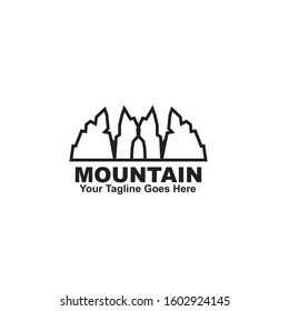 Mountain icon logo design vector illustration template