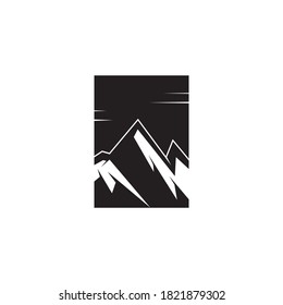 Mountain icon logo design vector template