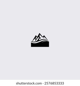 Mountain icon logo design vector