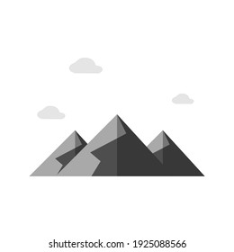 Bergsymbol oder Logo mit flachem Design-Konzept. Bergsteigen Erlebnisinhalte und Naturverbundenheiten.