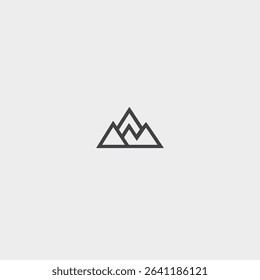 Mountain icon logo flat vector design