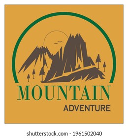 Mountain icon logo illustration design.