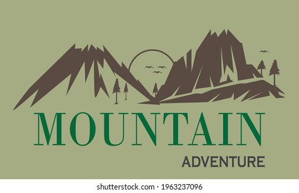 Mountain icon logo illustration design