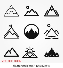 Mountain icon logo, illustration, vector sign symbol for design