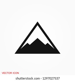 Mountain icon logo, illustration, vector sign symbol for design