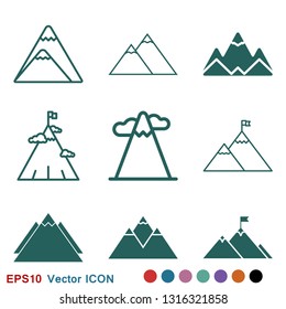 Mountain icon logo, illustration, vector sign symbol for design