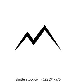 Mountain icon, logo isolated on white background