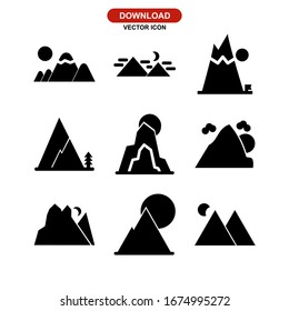 mountain icon or logo isolated sign symbol vector illustration - Collection of high quality black style vector icons
