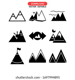 mountain icon or logo isolated sign symbol vector illustration - Collection of high quality black style vector icons

