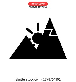 mountain icon or logo isolated sign symbol vector illustration - high quality black style vector icons
