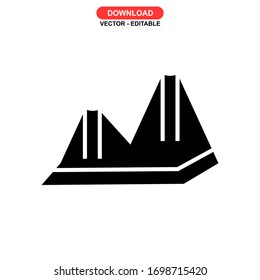 mountain icon or logo isolated sign symbol vector illustration - high quality black style vector icons
