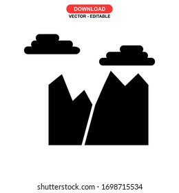 mountain icon or logo isolated sign symbol vector illustration - high quality black style vector icons
