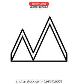 mountain icon or logo isolated sign symbol vector illustration - high quality black style vector icons
