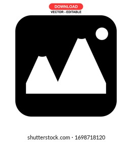 mountain icon or logo isolated sign symbol vector illustration - high quality black style vector icons
