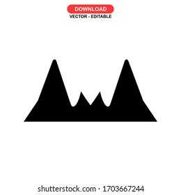 mountain icon or logo isolated sign symbol vector illustration - high quality black style vector icons
