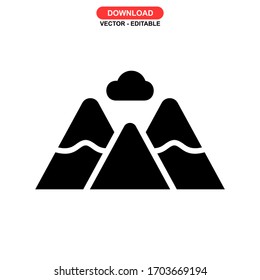 mountain icon or logo isolated sign symbol vector illustration - high quality black style vector icons

