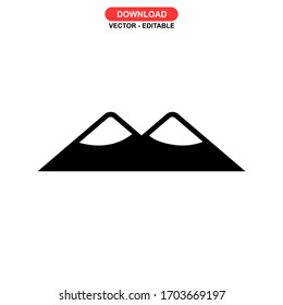 mountain icon or logo isolated sign symbol vector illustration - high quality black style vector icons
