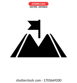 mountain icon or logo isolated sign symbol vector illustration - high quality black style vector icons
