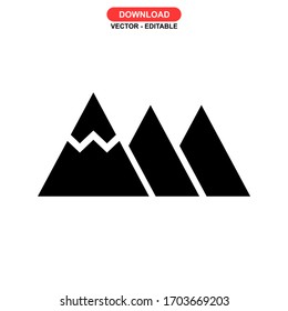 mountain icon or logo isolated sign symbol vector illustration - high quality black style vector icons
