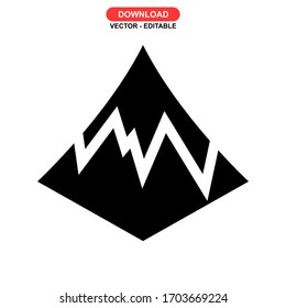 mountain icon or logo isolated sign symbol vector illustration - high quality black style vector icons
