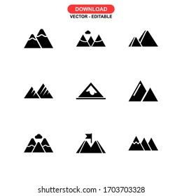 mountain icon or logo isolated sign symbol vector illustration - Collection of high quality black style vector icons
