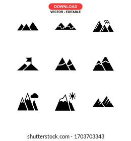 mountain icon or logo isolated sign symbol vector illustration - Collection of high quality black style vector icons
