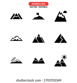 mountain icon or logo isolated sign symbol vector illustration - Collection of high quality black style vector icons
