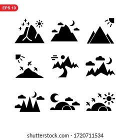 mountain icon or logo isolated sign symbol vector illustration - high quality black style vector icons
