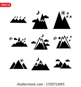 mountain icon or logo isolated sign symbol vector illustration - high quality black style vector icons
