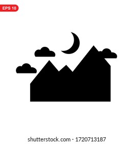Bergsymbol oder Logo einzeln auf Zeichen, Vektorgrafik - hochwertige Vektorsymbole in schwarzem Stil

