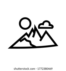 mountain icon or logo isolated sign symbol vector illustration - high quality black style vector icons
