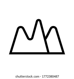 Icono de montaña o logotipo símbolo de signo aislado ilustración vectorial - iconos vectoriales de estilo negro de alta calidad

