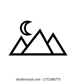 Icono de montaña o logotipo símbolo de signo aislado ilustración vectorial - iconos vectoriales de estilo negro de alta calidad
