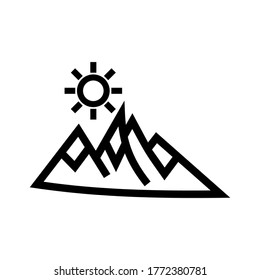 mountain icon or logo isolated sign symbol vector illustration - high quality black style vector icons
