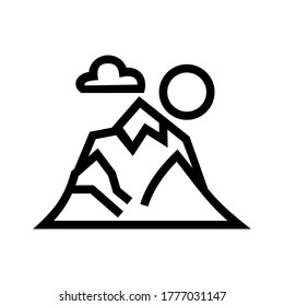 mountain icon or logo isolated sign symbol vector illustration - high quality black style vector icons

