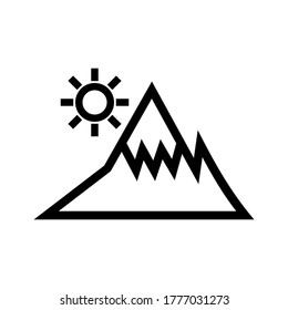 mountain icon or logo isolated sign symbol vector illustration - high quality black style vector icons
