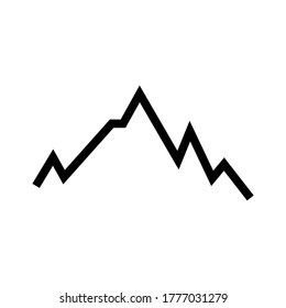 Icono de montaña o logotipo símbolo de signo aislado ilustración vectorial - iconos vectoriales de estilo negro de alta calidad

