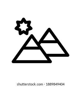 Icono de montaña o logotipo símbolo de signo aislado ilustración vectorial - iconos vectoriales de estilo negro de alta calidad
