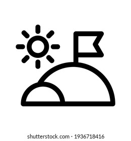 Icono de montaña o logotipo símbolo de signo aislado ilustración vectorial - iconos vectoriales de estilo negro de alta calidad
