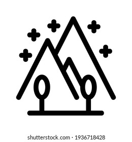 mountain icon or logo isolated sign symbol vector illustration - high quality black style vector icons
