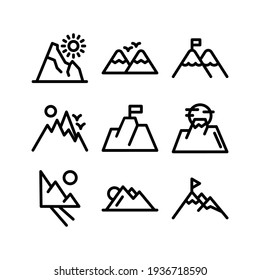 mountain icon or logo isolated sign symbol vector illustration - Collection of high quality black style vector icons
