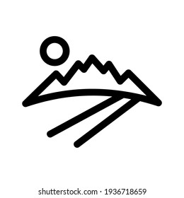 mountain icon or logo isolated sign symbol vector illustration - high quality black style vector icons
