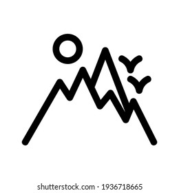 mountain icon or logo isolated sign symbol vector illustration - high quality black style vector icons
