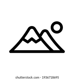 Icono de montaña o logotipo símbolo de signo aislado ilustración vectorial - iconos vectoriales de estilo negro de alta calidad
