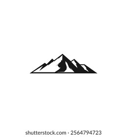 Mountain Icon Logo: Mountain Peak Vector Silhouette for Outdoor Branding, Adventure Logo, T-Shirt Design, High Horizon, Skyline Ridge, Hill Illustration, Tour Icon - Perfect for Nature Exploration