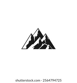 Mountain Icon Logo: Mountain Peak Vector Silhouette for Outdoor Branding, Adventure Logo, T-Shirt Design, High Horizon, Skyline Ridge, Hill Illustration, Tour Icon - Perfect for Nature Exploration