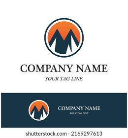 símbolo de logotipo de icono de montaña vector