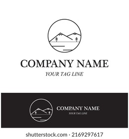 símbolo de logotipo de icono de montaña vector