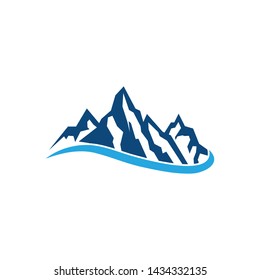 Mountain icon logo template design